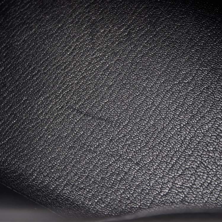 Pre Owned Hermes Black Epsom Leather Palladium Finish Kelly Sellier 28 Bag