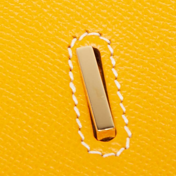 Pre Owned Hermes Jaune D' Or Epsom Leather Gold Finish Birkin 35 Bag