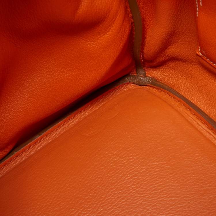 Pre Owned Hermes Jaune D' Or Epsom Leather Gold Finish Birkin 35 Bag