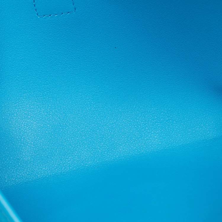 Pre Owned Hermes Blue Zanzibar Swift Leather Elan Jige 29 Clutch