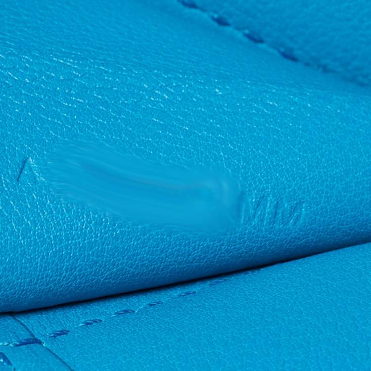 Pre Owned Hermes Blue Zanzibar Swift Leather Elan Jige 29 Clutch