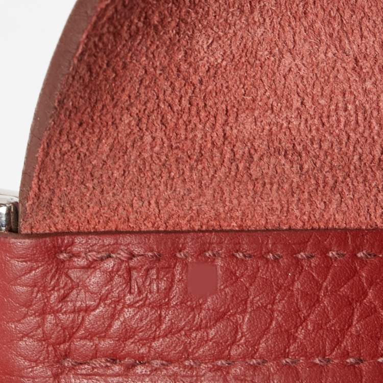 Pre Owned Hermes Rouge Garance Leather Picotin Lock 18 Bag
