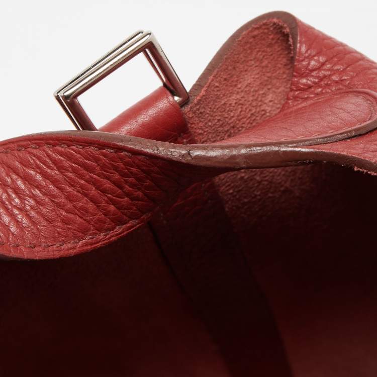 Pre Owned Hermes Rouge Garance Leather Picotin Lock 18 Bag