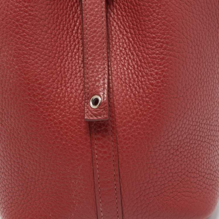 Pre Owned Hermes Rouge Garance Leather Picotin Lock 18 Bag
