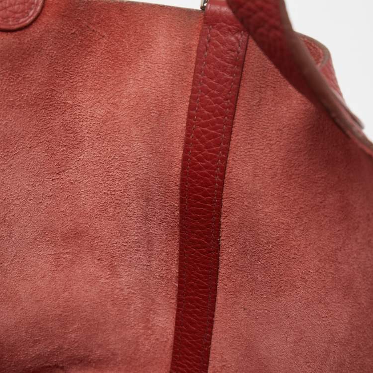 Pre Owned Hermes Rouge Garance Leather Picotin Lock 18 Bag