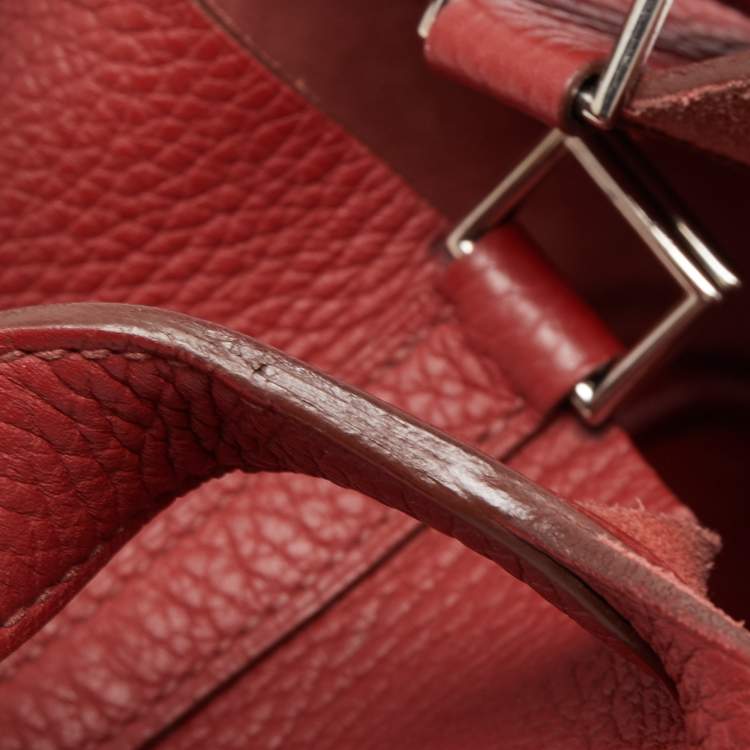 Pre Owned Hermes Rouge Garance Leather Picotin Lock 18 Bag