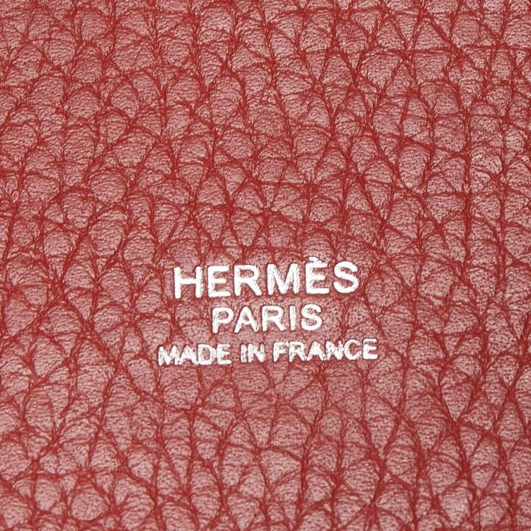 Pre Owned Hermes Rouge Garance Leather Picotin Lock 18 Bag
