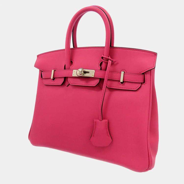 Hermes Pink Veau Jonathan Leather Palladium Hardware Birkin 25 Bag ...