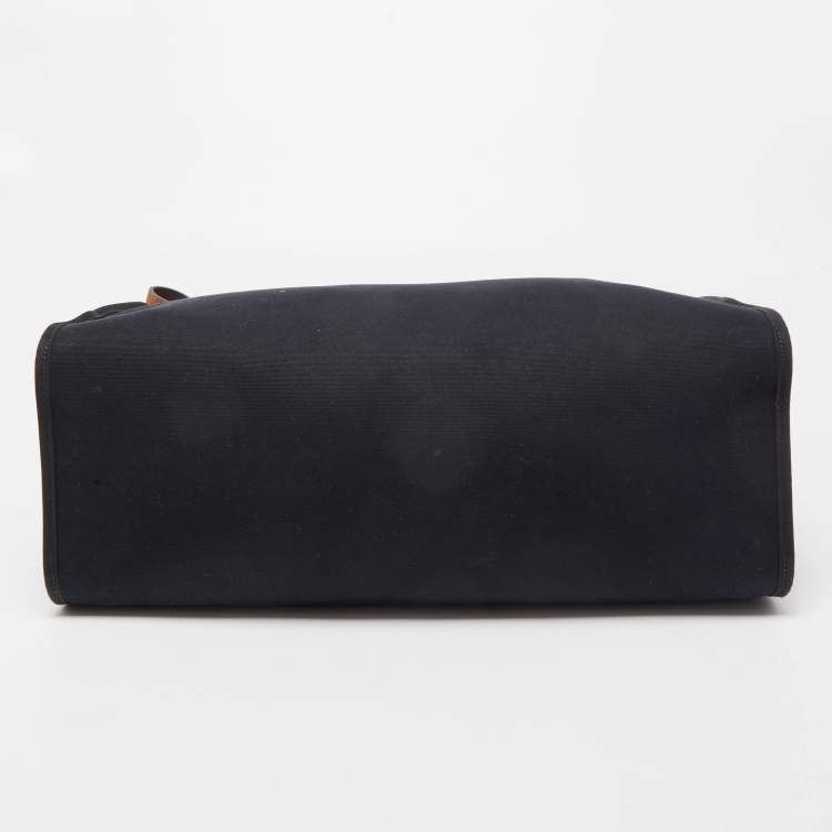 Pre Owned Hermes Ebene/Black Canvas and Leather Herbag Zip 39 Bag
