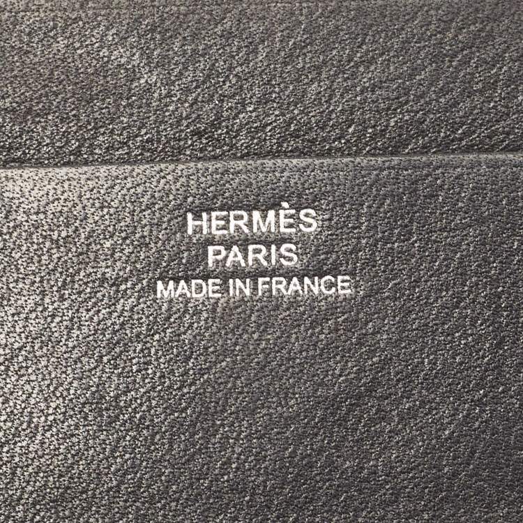 Pre Owned Hermes  Black/Bleu Nuit/Rouge Sellier Evergrain and Evercolor Leather City 8CC Card Holder