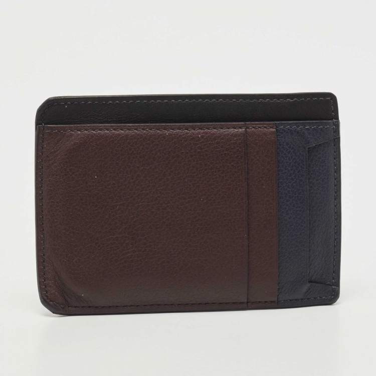 Pre Owned Hermes  Black/Bleu Nuit/Rouge Sellier Evergrain and Evercolor Leather City 8CC Card Holder