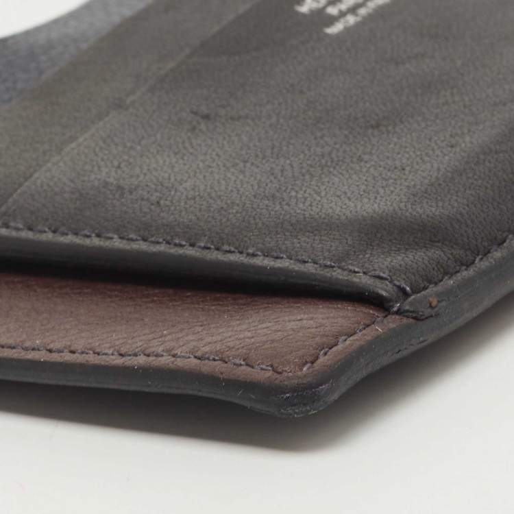 Pre Owned Hermes  Black/Bleu Nuit/Rouge Sellier Evergrain and Evercolor Leather City 8CC Card Holder