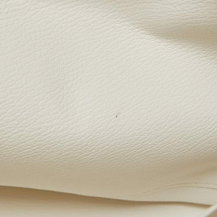 Pre Owned Hermes Blanc Togo Leather Palladium Finish Birkin 40 Bag