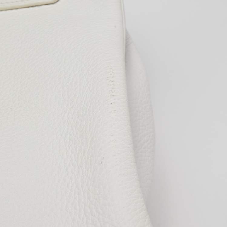 Pre Owned Hermes Blanc Togo Leather Palladium Finish Birkin 40 Bag