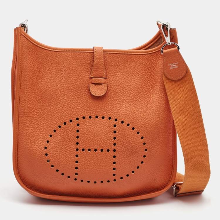 Hermes Feu Clemence Leather Evelyne III PM Bag Hermes