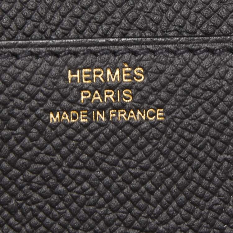 Pre Owned Hermes Black Epsom Leather Constance To Go Cavale Wallet