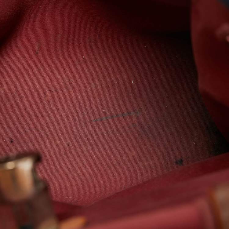 Pre Owned Hermes Ruby/Bleu de Malte/Naturel Leather and Canvas Herbag Zip 31 Bag