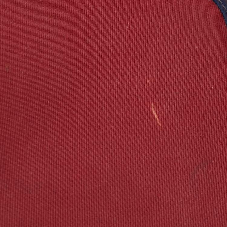 Pre Owned Hermes Ruby/Bleu de Malte/Naturel Leather and Canvas Herbag Zip 31 Bag