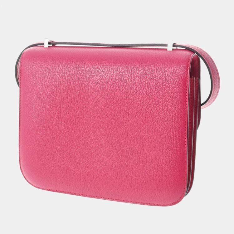 Constance leather handbag Hermès Pink in Leather - 35511046