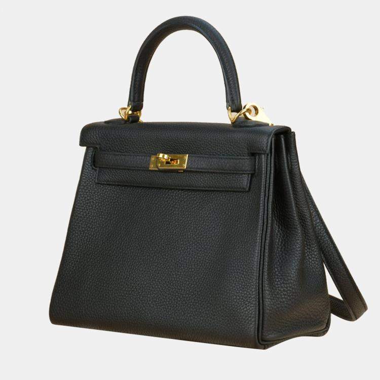 Hermes Black Togo Leather Gold Hardware Kelly 25 Bag – Dandelion