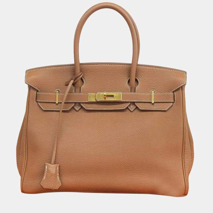 Hermes Birkin 30 handbag Togo leather gold GP metal fittings G