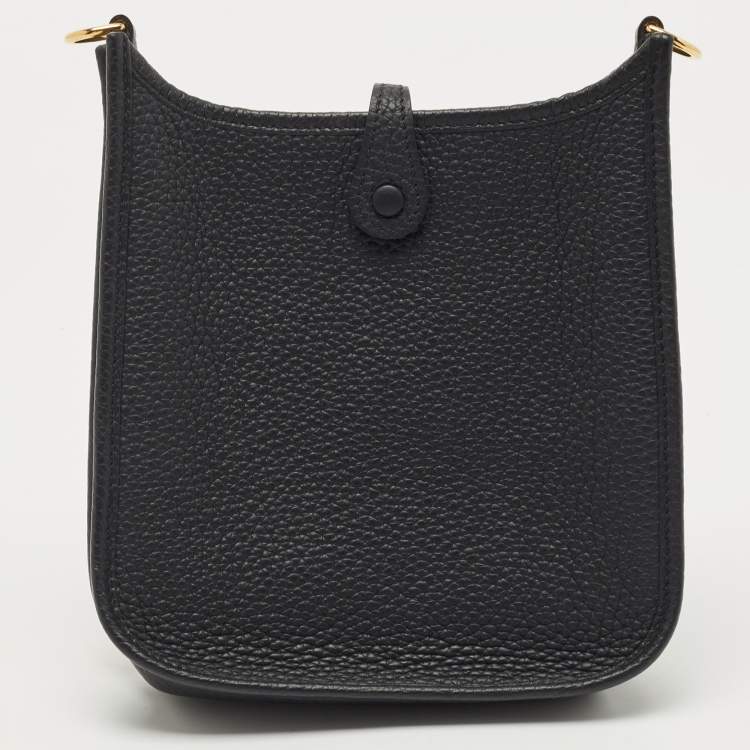 Pre Owned Hermès Black Taurillon Clemence Leather Evelyne TPM 16 Bag