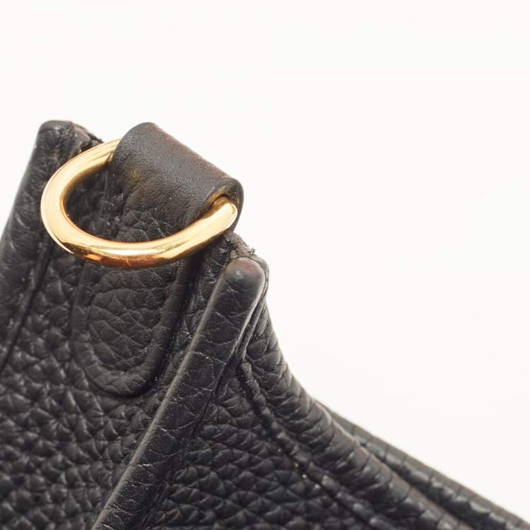 Pre Owned Hermès Black Taurillon Clemence Leather Evelyne TPM 16 Bag