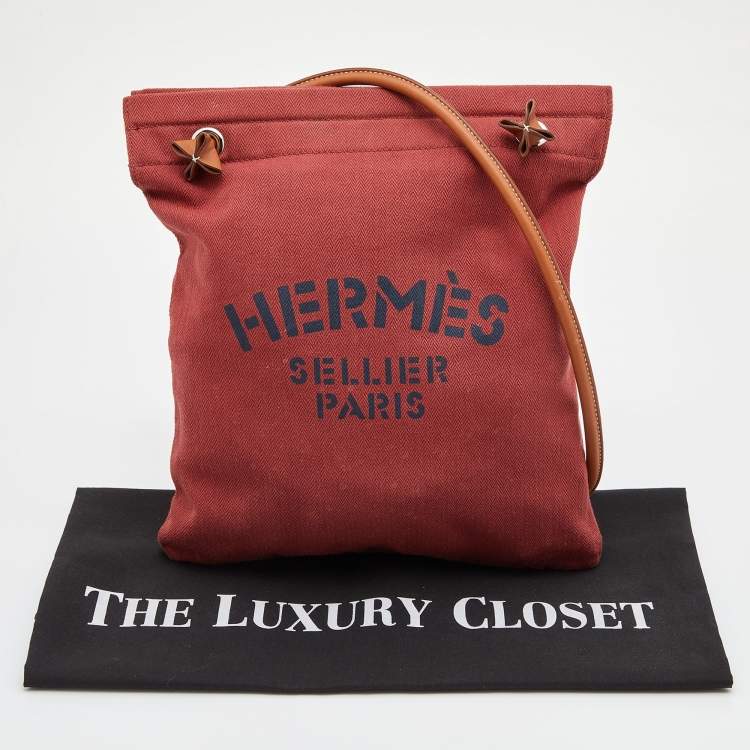 مملوكة مسبقًا Hermes Rouge H/Gold Toile Canvas and Swift Leather Aline Bag