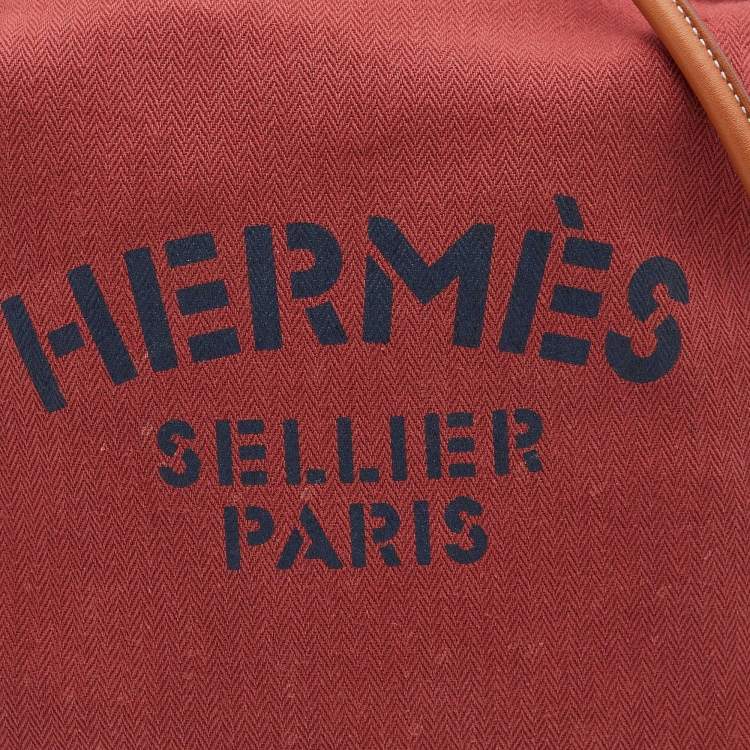 مملوكة مسبقًا Hermes Rouge H/Gold Toile Canvas and Swift Leather Aline Bag