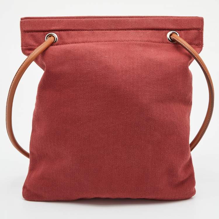 مملوكة مسبقًا Hermes Rouge H/Gold Toile Canvas and Swift Leather Aline Bag