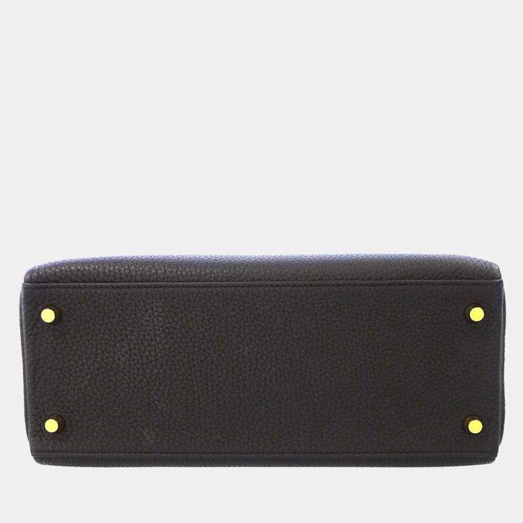 Pre Owned Hermes Black Togo Leather Gold Hardware Kelly 28 Retourne Bag 