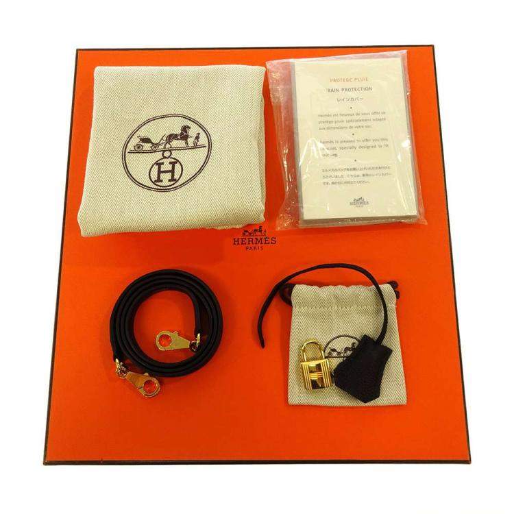 Pre Owned Hermes Black Togo Leather Gold Hardware Kelly 28 Retourne Bag 