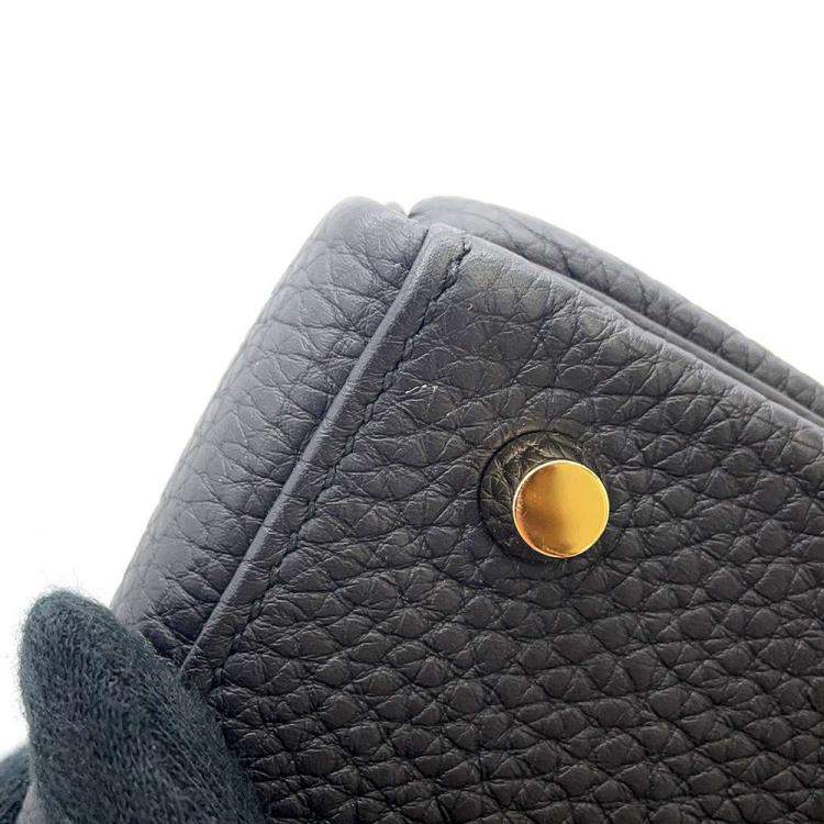 Pre Owned Hermes Black Togo Leather Gold Hardware Kelly 28 Retourne Bag 