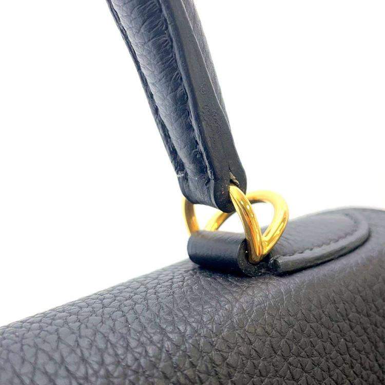 Pre Owned Hermes Black Togo Leather Gold Hardware Kelly 28 Retourne Bag 