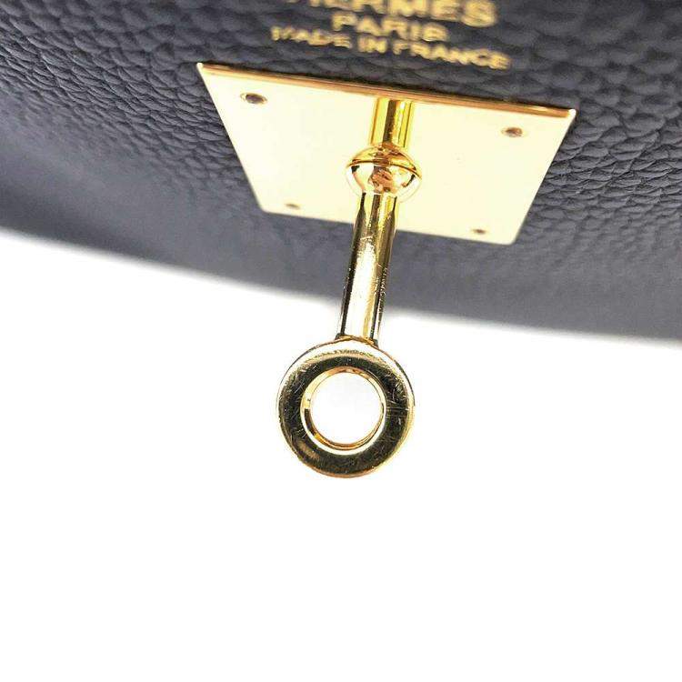 Pre Owned Hermes Black Togo Leather Gold Hardware Kelly 28 Retourne Bag 