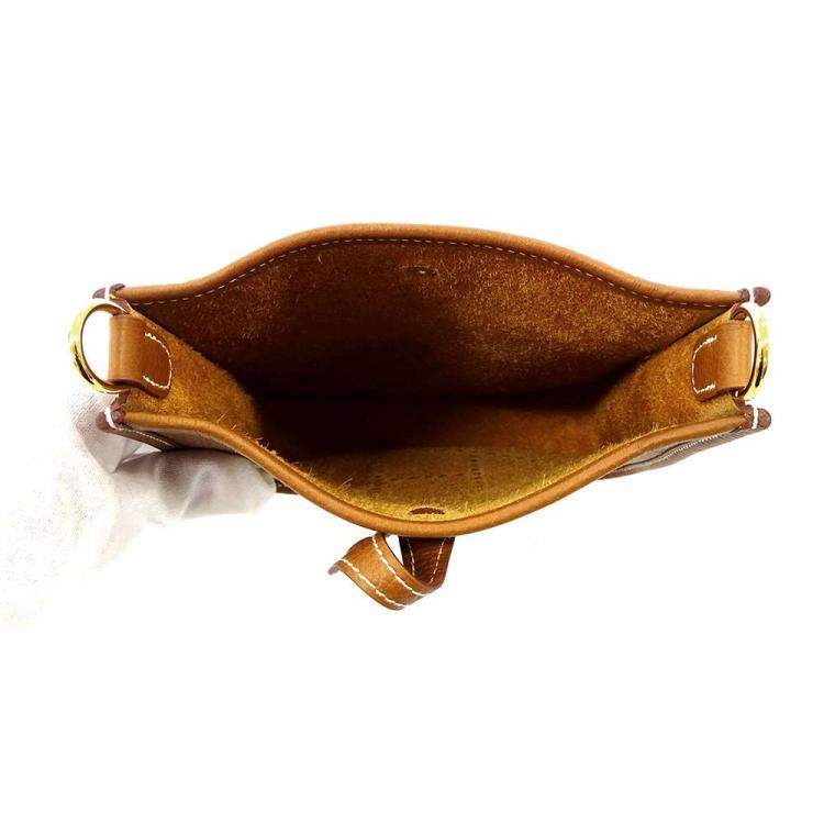 Pre Owned Hermes Gold Taurillon Clemence Leather Evelyne TPM Shoulder Bag