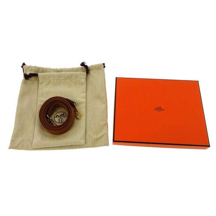 Pre Owned Hermes Gold Taurillon Clemence Leather Evelyne TPM Shoulder Bag
