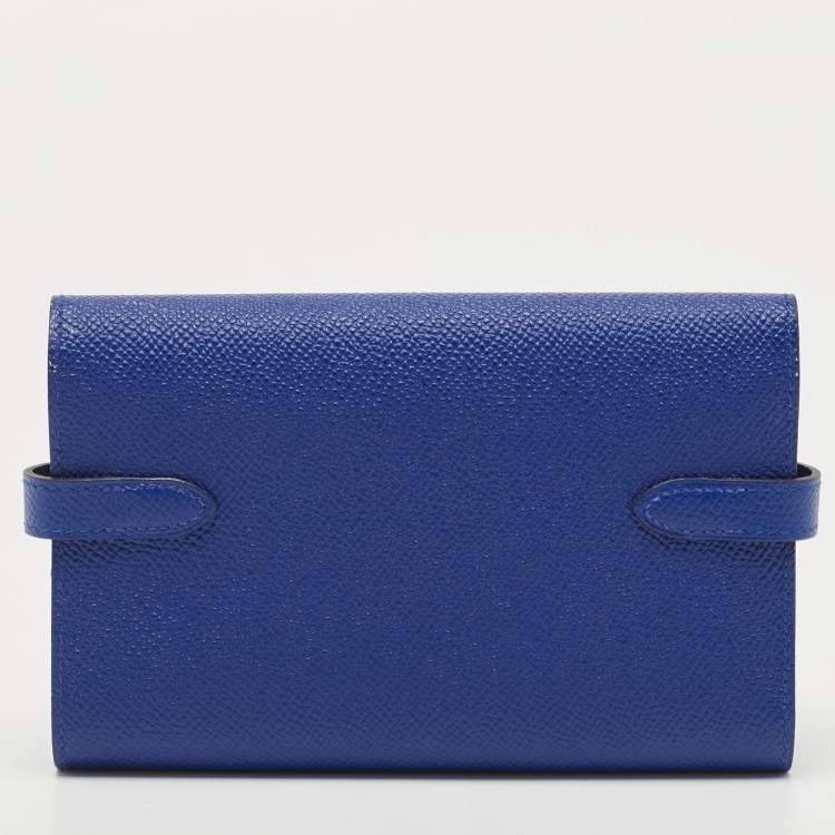 Pre Owned Hermès Electric Blue Epsom Leather Kelly Depliant Wallet