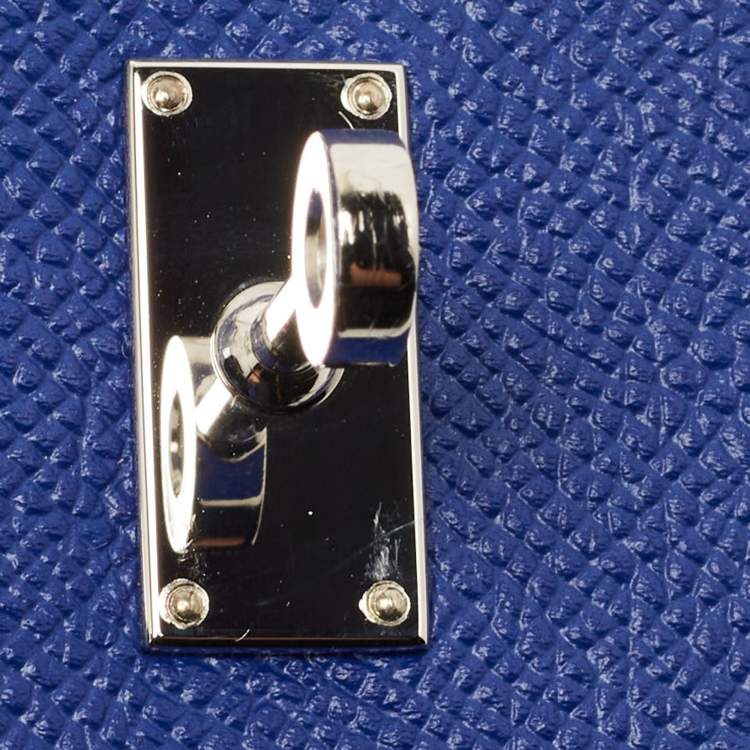 Pre Owned Hermès Electric Blue Epsom Leather Kelly Depliant Wallet