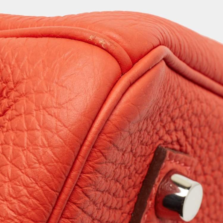 Pre Owned Hermes Capucine Togo Leather Palladium Finish Birkin 35 Bag