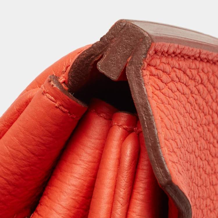 Pre Owned Hermes Capucine Togo Leather Palladium Finish Birkin 35 Bag