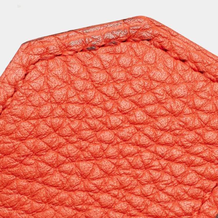 Pre Owned Hermes Capucine Togo Leather Palladium Finish Birkin 35 Bag