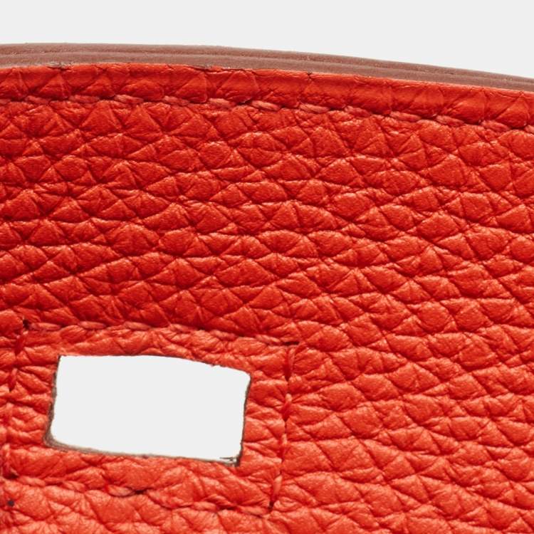 Pre Owned Hermes Capucine Togo Leather Palladium Finish Birkin 35 Bag