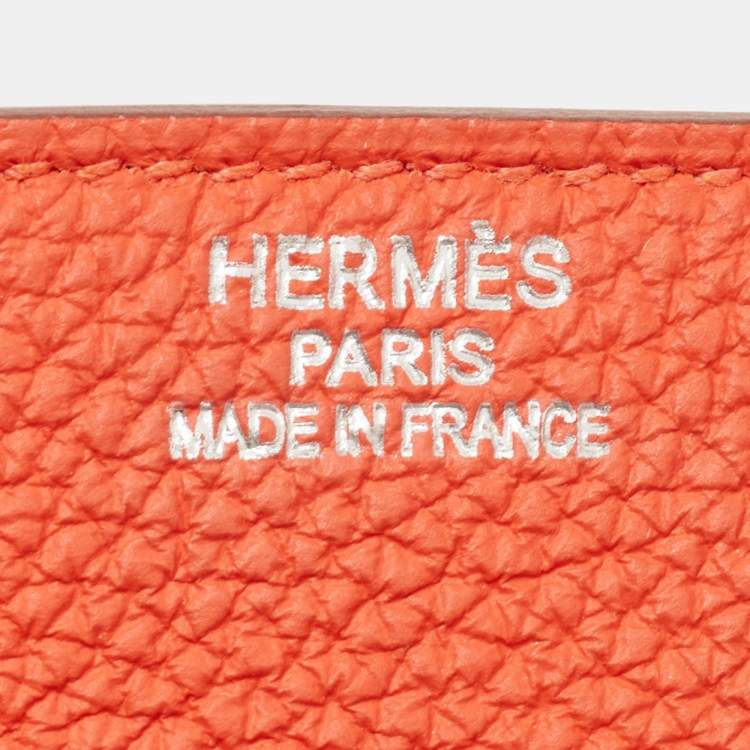 Pre Owned Hermes Capucine Togo Leather Palladium Finish Birkin 35 Bag