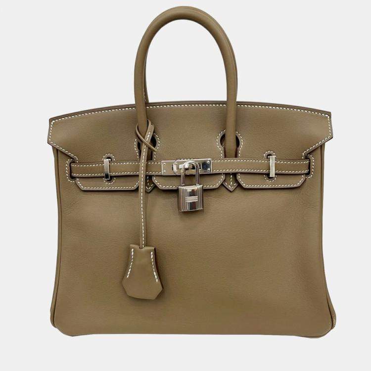 Hermes Birkin bag 25 Gold Swift leather Silver hardware