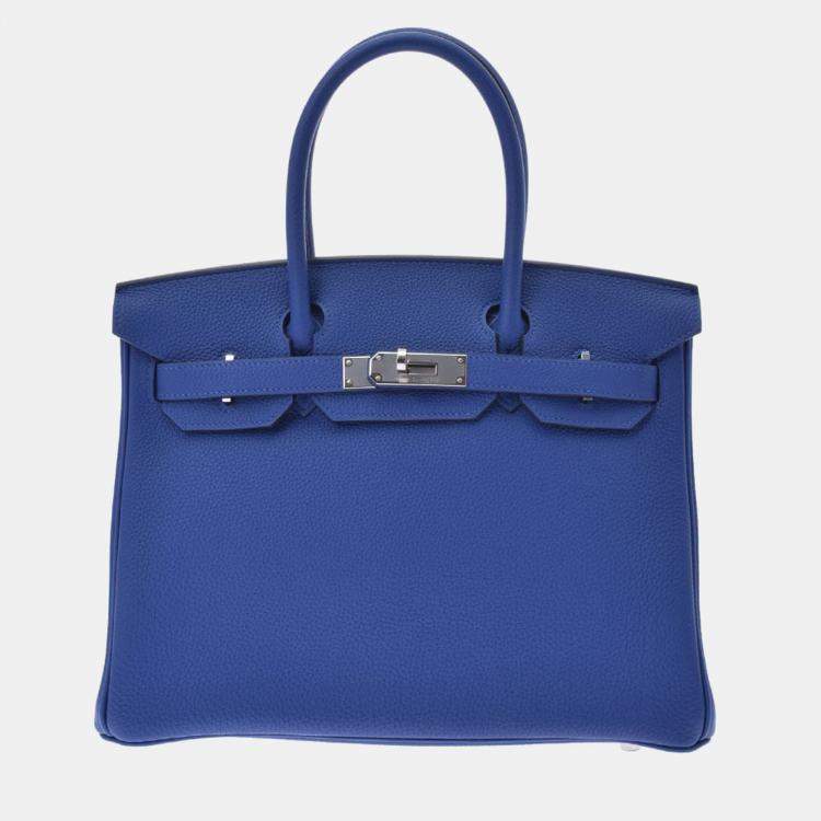 Hermes Birkin 30 Blue Electric Palladium Hardware D Engraved (around 2019)  Ladies Togo Handbag Hermes