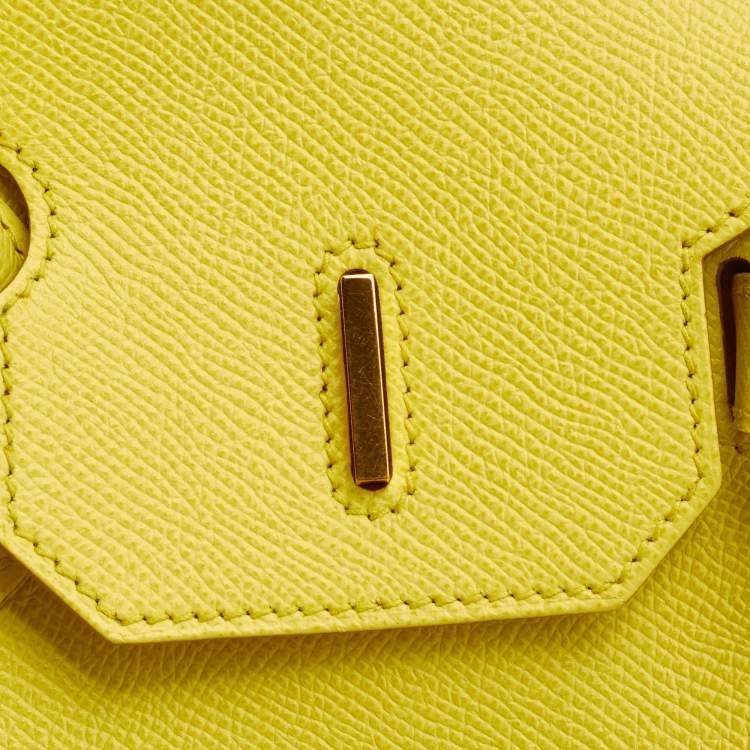 Pre Owned Hermes Soufre Epsom Leather Gold Finish Birkin 35 Bag