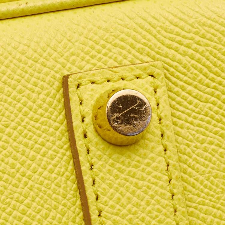 Pre Owned Hermes Soufre Epsom Leather Gold Finish Birkin 35 Bag