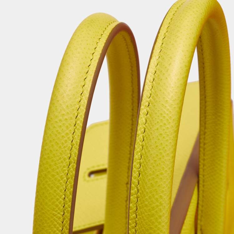 Pre Owned Hermes Soufre Epsom Leather Gold Finish Birkin 35 Bag