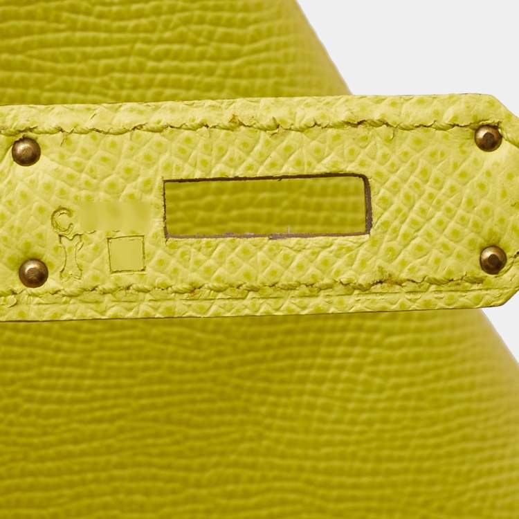 Pre Owned Hermes Soufre Epsom Leather Gold Finish Birkin 35 Bag